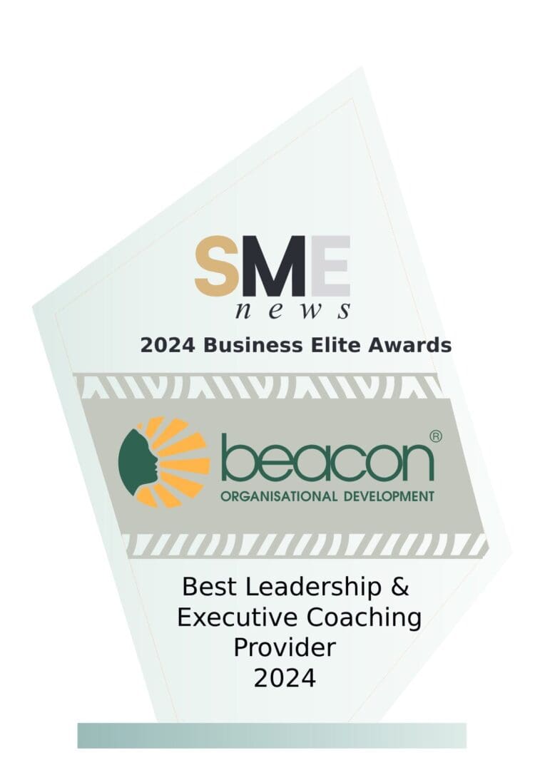 Image of an award from SME News given to Beacon Organisational Development for the Best Leadership & Executive Coaching Provider of 2024.